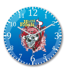 Hard Rock 2 Duvar Saati Bombeli Gercek Cam