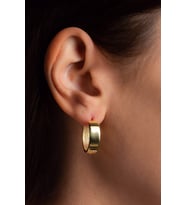 Halka Küpe Gold Altın Kaplama Kadın Gümüş Küpe 925 Ayar