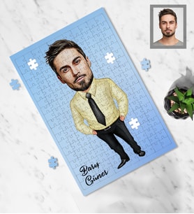 Kişiye Özel Patron Karikatürlü A3 240 Parça Puzzle Bay-23