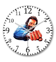 Bud Spencer The Legend Duvar Saati Bombeli Gercek Cam