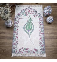 İnce Pamuk Seccade Yeşil - Lale 70x117 cm - 370 gr