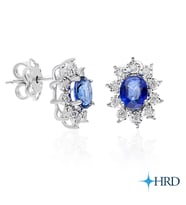 2.47 Ct Safir Pırlanta Küpe (Beyaz)