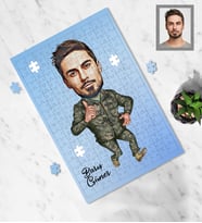Kişiye Özel Asker Karikatürlü A3 240 Parça Puzzle Bay-4