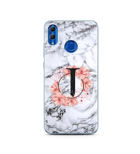 Mermer Çiçekli Harf Tasarım Süper Şeffaf Silikon Telefon Kılıfı Huawei Honor 10 