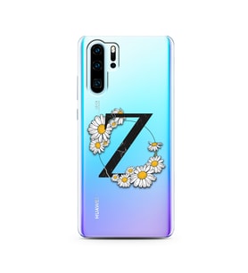 Papatya Harf Tasarım Süper Şeffaf Silikon Telefon Kılıfı Huawei P30 Pro  Z-Harfi