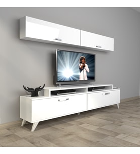 Decoraktiv Ekoflex 5 Slm Retro Tv Ünitesi Tv Sehpası (Beyaz)