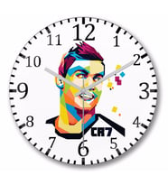 Cristiano Ronaldo Duvar Saati Bombeli Gercek Cam