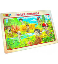 İzciler Kampta Nehir - İzciler Ormanda 20 Parça Yapboz - Öğretici Çocuk Yapbozu - Nehir Puzzle