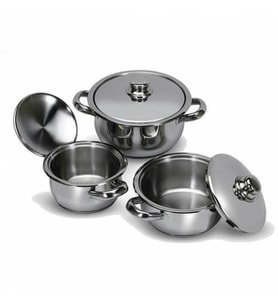 GÜLSAN ORJİNAL ÇAKIR SET 3 LÜ ÇELİK KAPAK 6 PARÇA