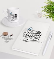 BK Gift Kişiye Özel Diş Hekimi Beyaz Defter Kalem Türk Kahvesi Fincanı Seti-2 (Model 1)