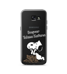 Snoopy Tasarımlı Süper Şeffaf Silikon Telefon Kılıfı Samsung A5 (2015)