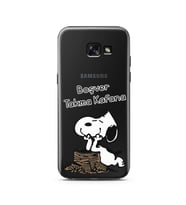 Snoopy Tasarımlı Süper Şeffaf Silikon Telefon Kılıfı Samsung A5 (2015)