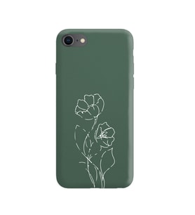 Iphone 7 Çizgi Tasarımlı Koyu Yeşil Lansman Telefon Kılıfı
