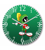 Looney Tunes  Marvin The Martian Duvar Saati Bombeli Gercek Cam