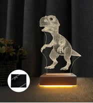 3d Doğum Günü Hediyesi Dinazor  Çocuk Odası Gece Lambası (Sarı)