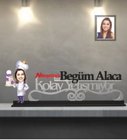 Kişiye Özel Pastacı Karikatürlü Kolay Yetişmiyor Ahşap Biblo Bayan-1