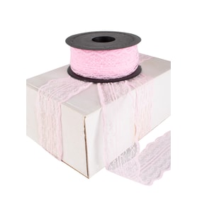 Kına Atölyesi 20 Mt Dantel Kurdela Çift 4 Cm  (Pembe)