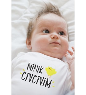 Minik Civcivim Baskılı Bebek Body Zıbın