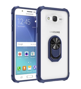 Galaxy J7 Kılıf Mola Kenar Köşe ve Yüzük Kısımları Renkli Kılıf (Lacivert)