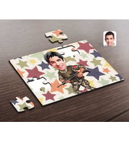 BK Gift Kişiye Özel Asker Karikatürlü Ahşap Puzzle-1