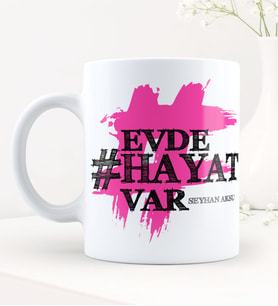 BK Gift Kişiye Özel EvdeHayatVar Hashtag Beyaz Kupa Bardak - 4