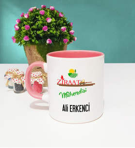 Ziraat Mühendisi Tasarımlı Kişiye Özel Ziraat Mühendisi Kupa Bardak Pembe