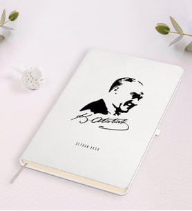 BK Gift Kişiye Özel Atatürk Temalı Beyaz Defter-26