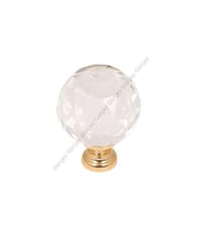 Küre Kristal Kulp 30mm Şeffaf Altın (2 Adet) (Renksiz)