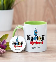 Biyoloji Öğretmeni Yeşil Kupa Bardak Ve Anahtarlık Set