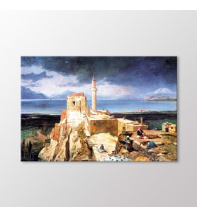 Arty Tablo Göl Yanında Van Kalesi Tablo (Karışık)