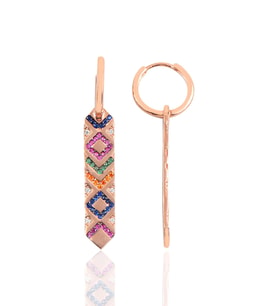 Söğütlü Silver Gümüş rose kilim modeli küpe