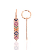 Söğütlü Silver Gümüş rose kilim modeli küpe