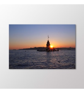 Arty Tablo Kız Kulesinde Gün Batımı Tablo (Karışık)