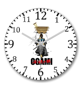 Ogami Duvar Saati Bombeli Gercek Cam