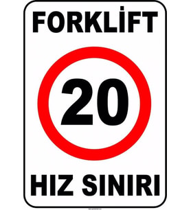 At 1426 - Forklift Açık Alan Hız Sınırı, 20 Km/Saat