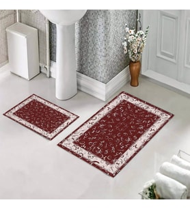 Banyo Halısı Ikili Klozet Takımı Kaymaz Tabanlı (60 xm x 100 cm + 40 cm x 60 cm) 