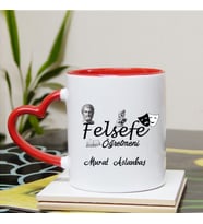 Felsefe Öğretmenine Kupa Bardağı Kalpli