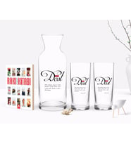 BK Gift Kişiye Özel Renkli Baskılı Mânâ Dost Tasarımlı İkili Rakı Bardağı Karaf ve Cep Kitabı Hediye Seti-1 (Model 1)