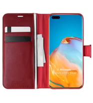 Microsonic Huawei P40 Pro Kılıf Delux Leather Wallet Kırmızı