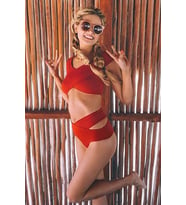 Angelsin Kırmızı Özel Tasarım Bikini Takım