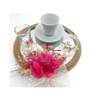 Lora Davet Damat Kahve Fincanı Tepsisi Dikdörtgen (1 Adet) Fushia - 54196