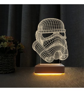 3d Dekoratif Masa Lambası Çocuk Odası StarWars Askeri Gece Lambası (Sarı)