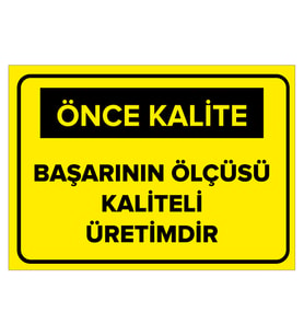 MIGNATIS - Başarının Ölçüsü Kaliteli Üretimdir Levhası - Sac Malzeme 35x50cm