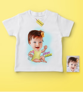 BK Gift Kişiye Özel Karikatürlü Bebek-Çocuk Tişört  1