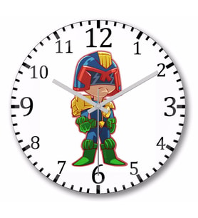 Judge Dredd Duvar Saati Bombeli Gercek Cam
