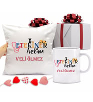Veteriner Hekim Bardağı ve Yastığı Hediye Seti (Model 1)