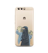 Kaykay Kız Tasarım Süper Şeffaf Silikon Telefon Kılıfı Huawei P10 