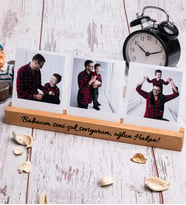 Babaya Hediye 3 Fotoğraflı Ahşap Stand