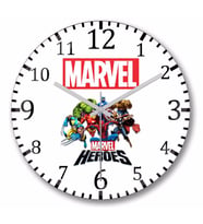 Marvel    Duvar Saati Bombeli Gercek Cam