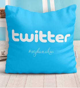 BK Gift Kişiye Özel Twitter  Kırlent Yastık  1